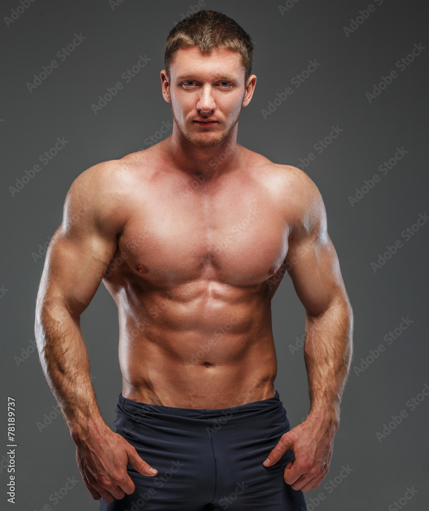 Big brutal musculed man showing his body Big brutal musculed man showing his body