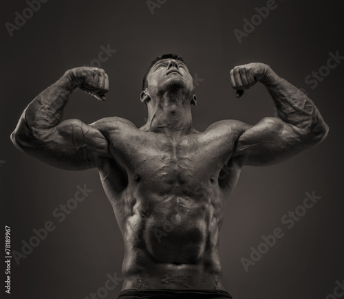 Muscular male showing his muscular body