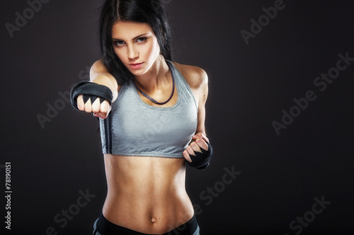 woman boxer portrait