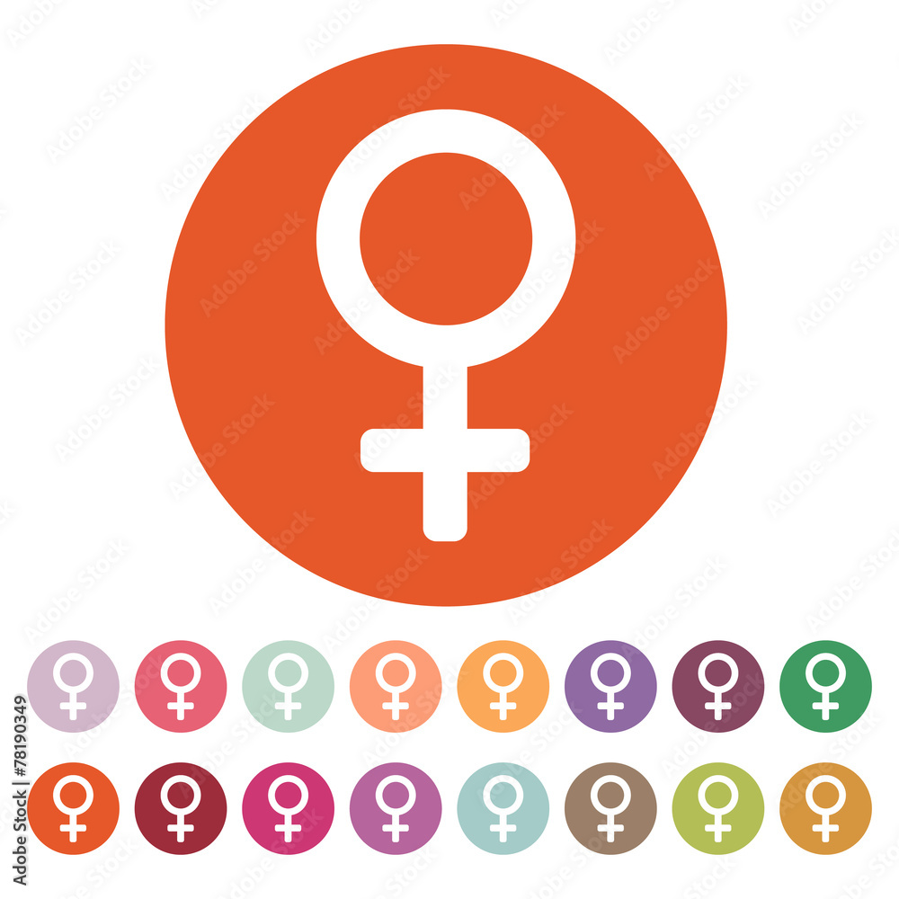 The women icon. Female symbol. Flat