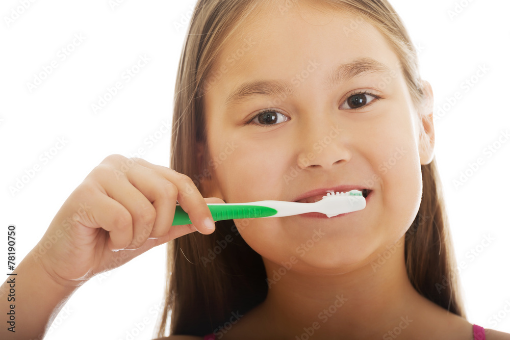 Girl brushing teeth Girl brushing teeth