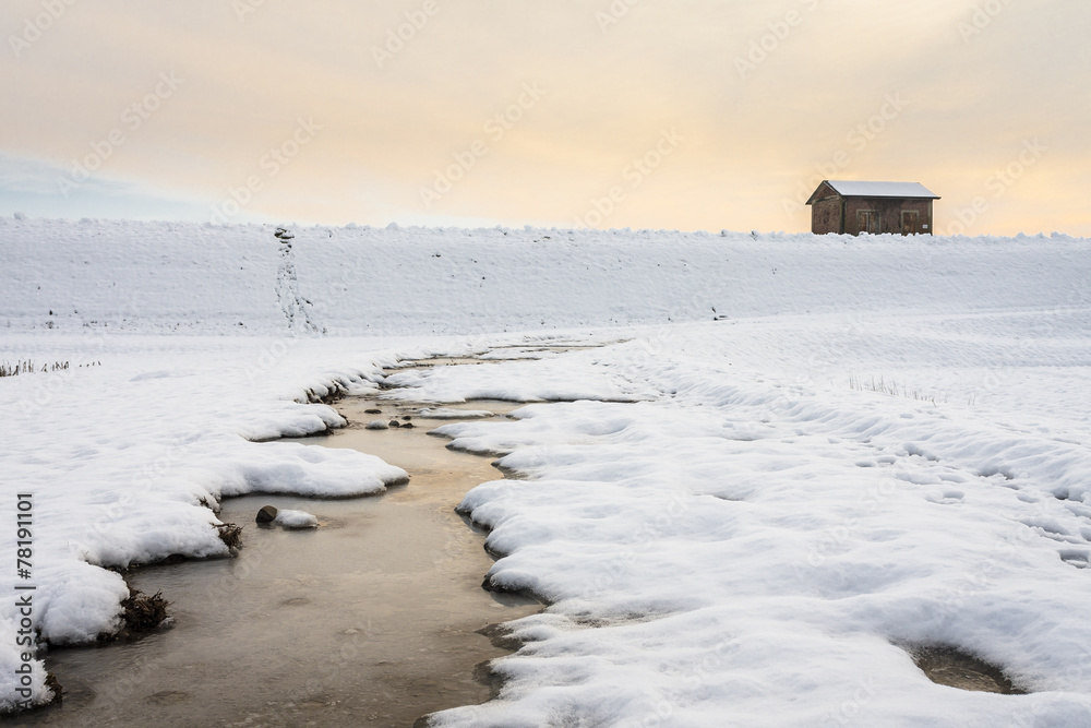 Ruscello nella neve