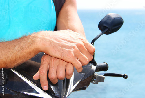 traveler on a motorbike