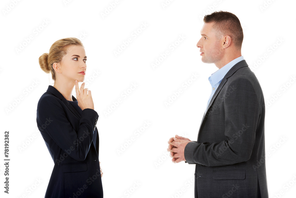 Professional conversation between businesspeople Professional conversation between businesspeople