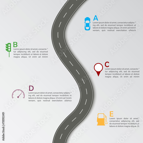 Road infographic template