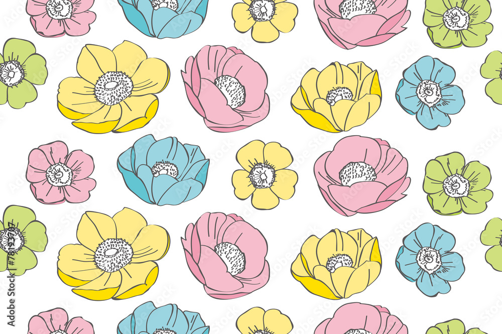Anemone flower pattern