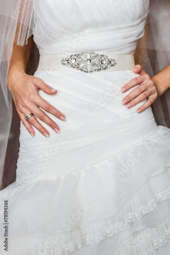 bride in luxury decorated dress