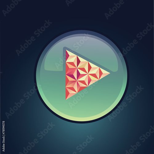 Button play flat vector