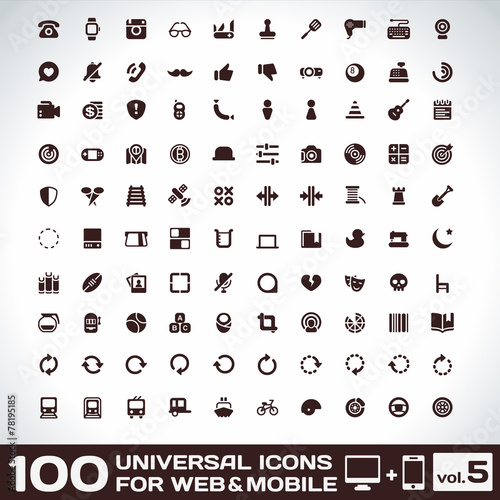 100 Universal Icons For Web and Mobile volume 5