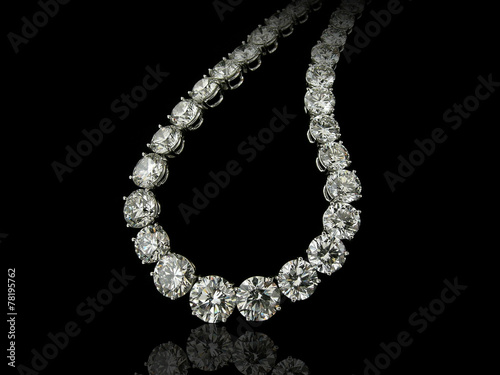 Diamonds collier close up