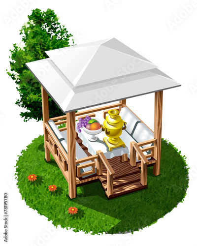 wooden gazebo for relaxing