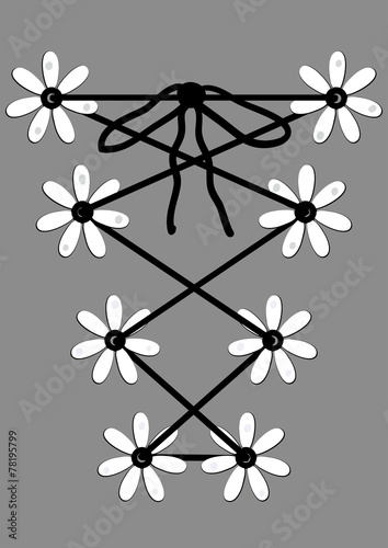 Fototapeta Naklejka Na Ścianę i Meble -  Daisy in lace - vector