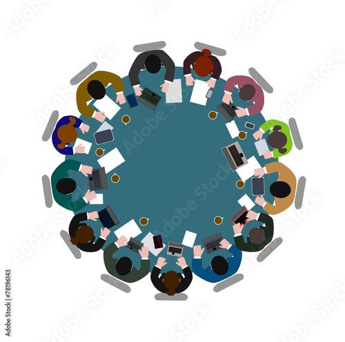 people  at  table the top view