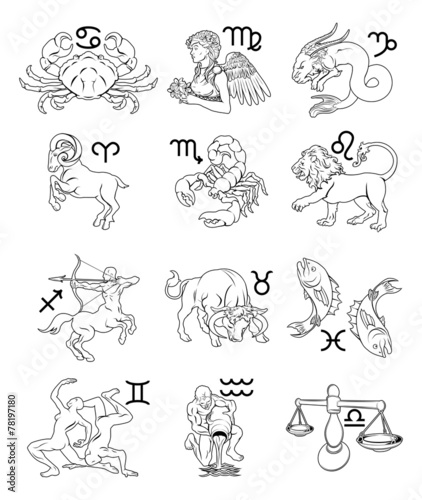 Zodiac horoscope astrology signs