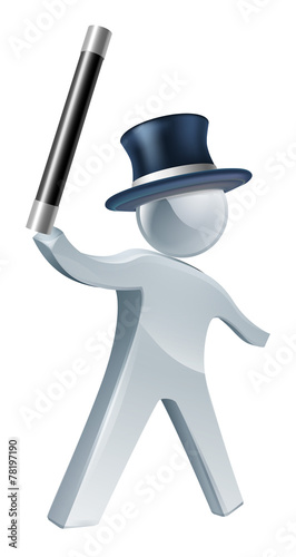 Magician silver person