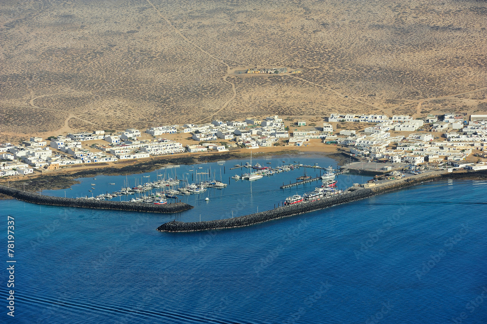Caleta de Sebo town on Graciosa Island, Canary Islands, Spain