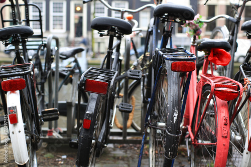 Photography Urban retro bicycle on the street, Amsterdam