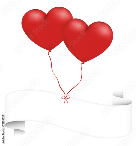 Herzballons mit Banderole