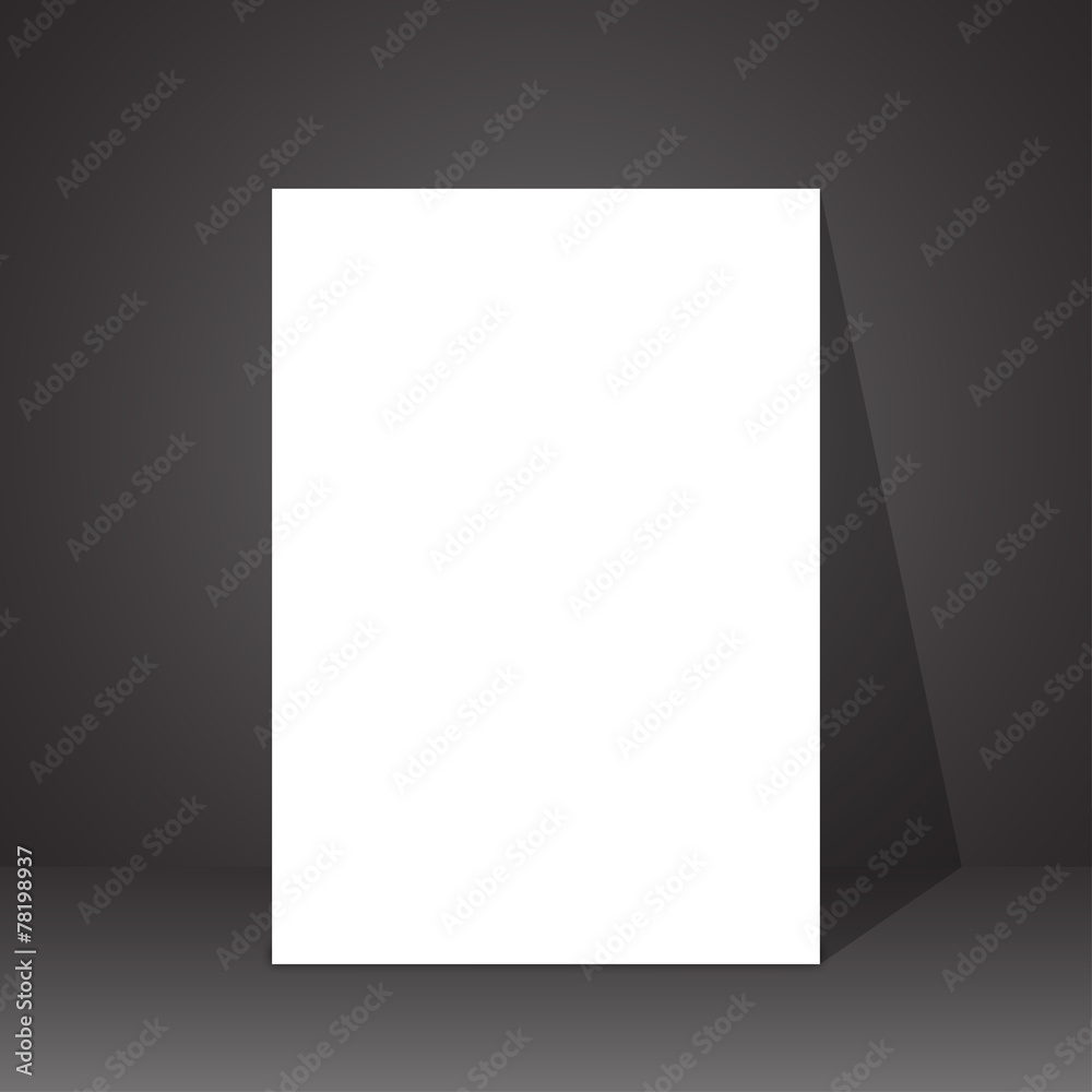 A piece of paper on the floor with a shadow on the wall vector A piece of paper on the floor with a shadow on the wall vector