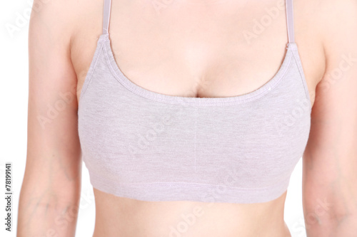 woman's chest in her sports bra © geargodz
