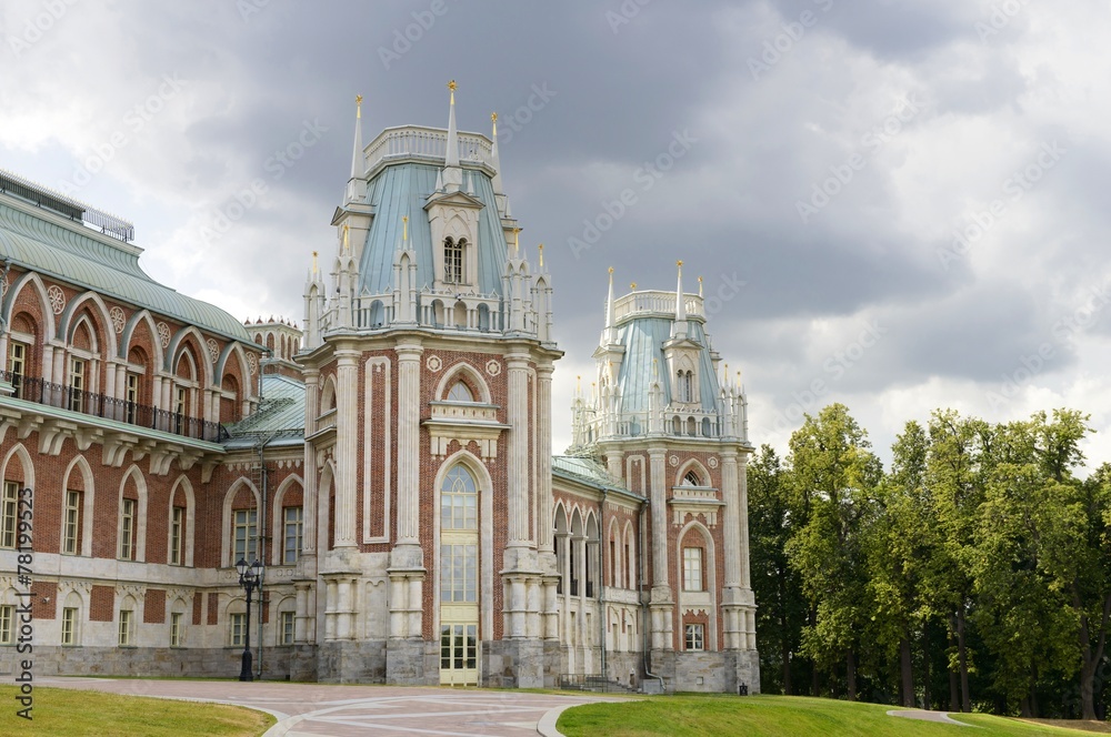 ancient palace in Tsaritsino park