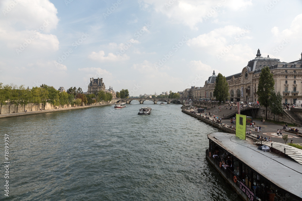 Paris -  Seine between Louvre and the Museum D'Orsay