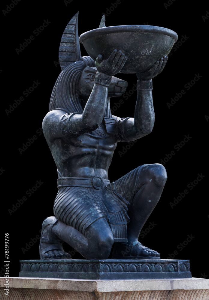 Naklejka premium Egipska sztuka starożytna Anubis Sculpture Figurine Statue