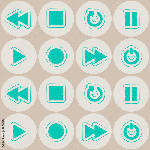 Wallpaper Mural seamless background with player icons Torontodigital.ca