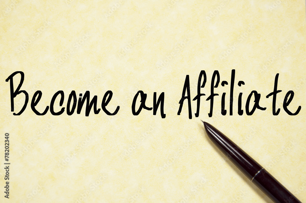 become an affiliate text write on paper become an affiliate text write on paper