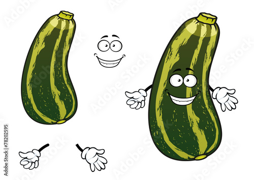 Cartoon striped green zucchini vegetable