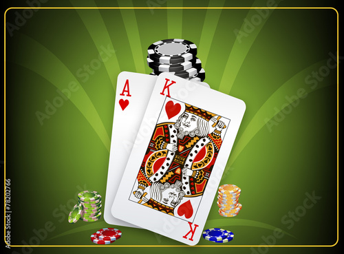 at the poker table cards and chips