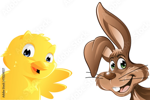 Chick Bunny Background Isolated