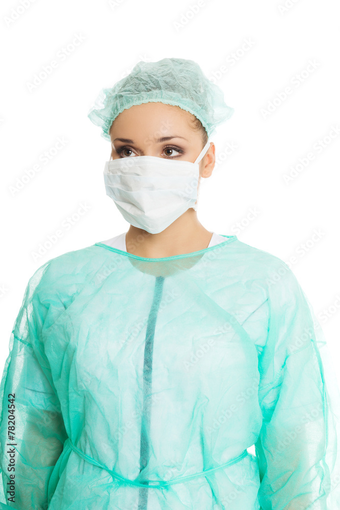 Portrait of a doctor in protective mask Portrait of a doctor in protective mask
