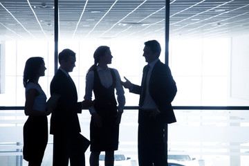 silhouettes of businesspeople