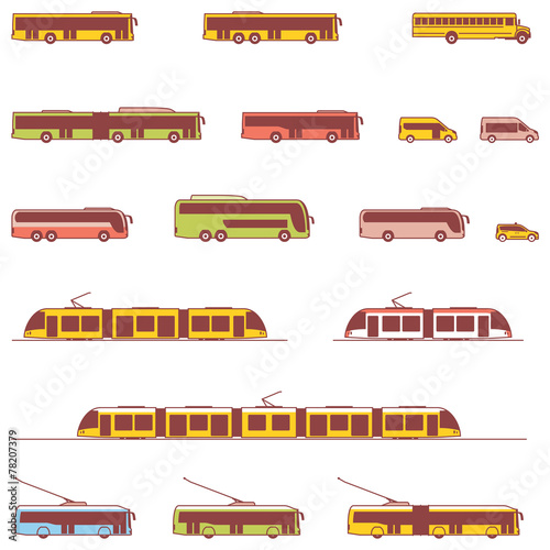 Vector public transport icons