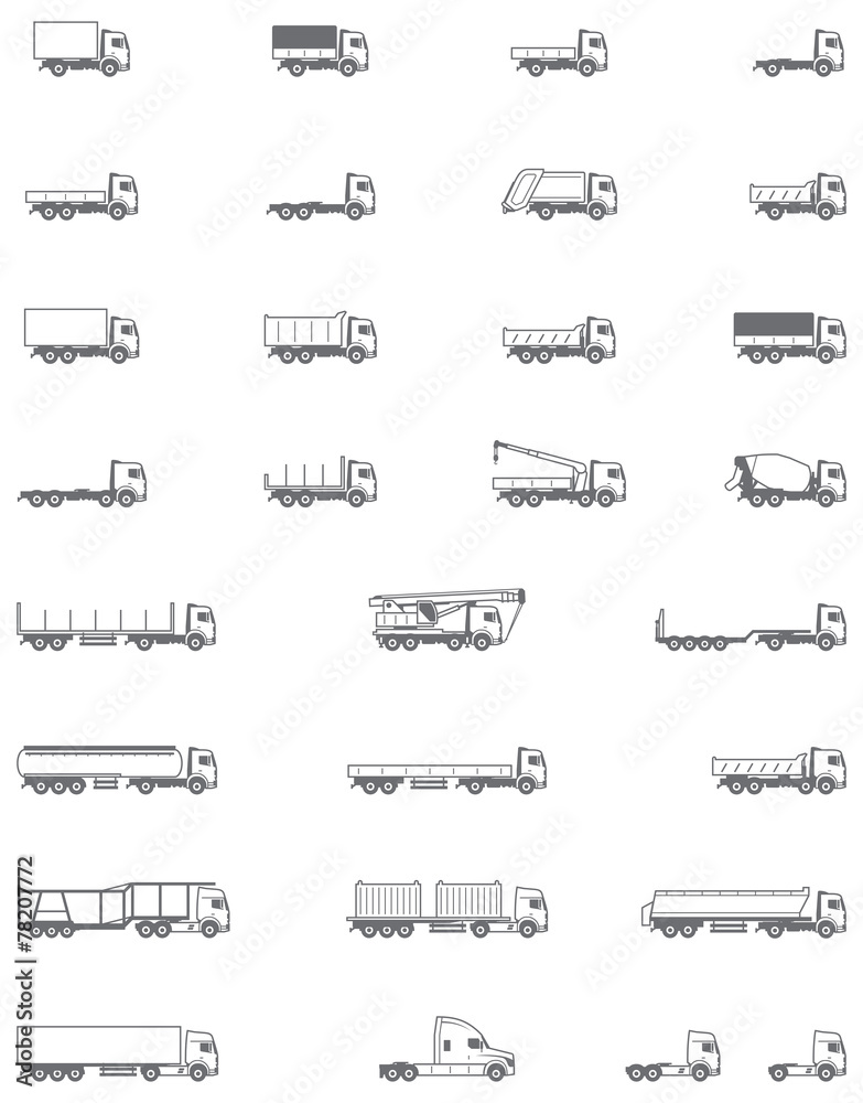 Vector trucks icons