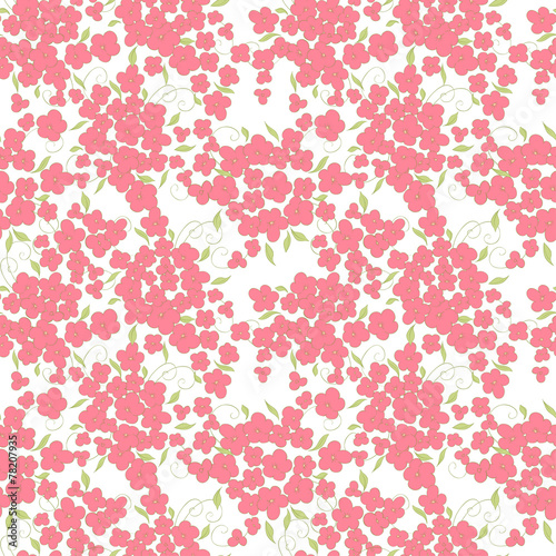 little flowers and leaves seamless pattern