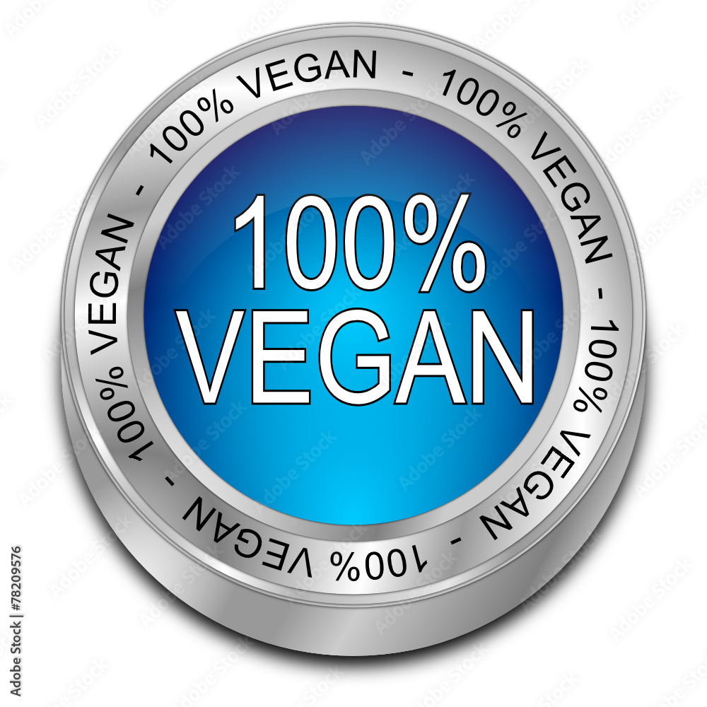 100% vegan Button 100% vegan Button
