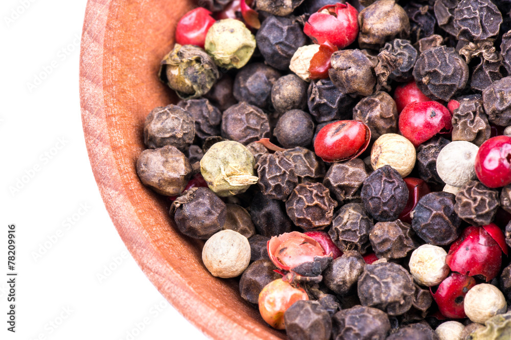 Grains of pepper in a bowl Grains of pepper in a bowl