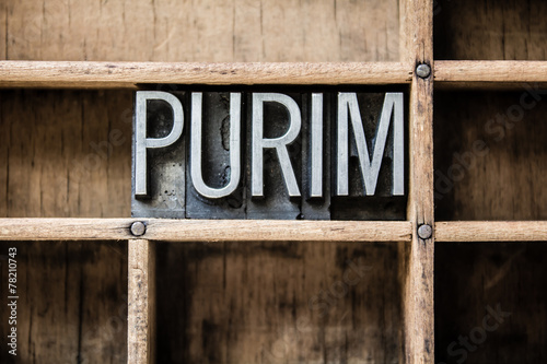 Purim Letterpress Type in Drawer