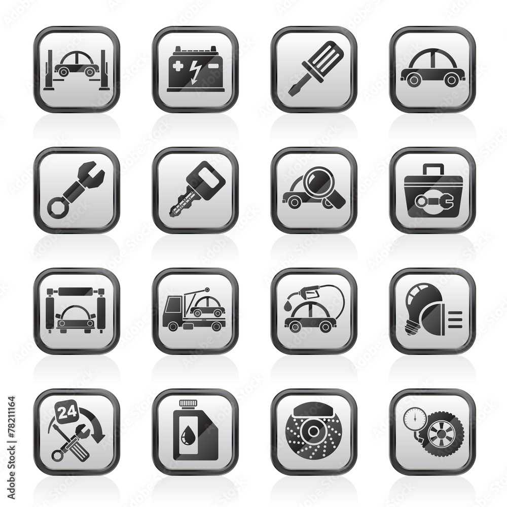 Car service maintenance icons - vector icon set Car service maintenance icons - vector icon set