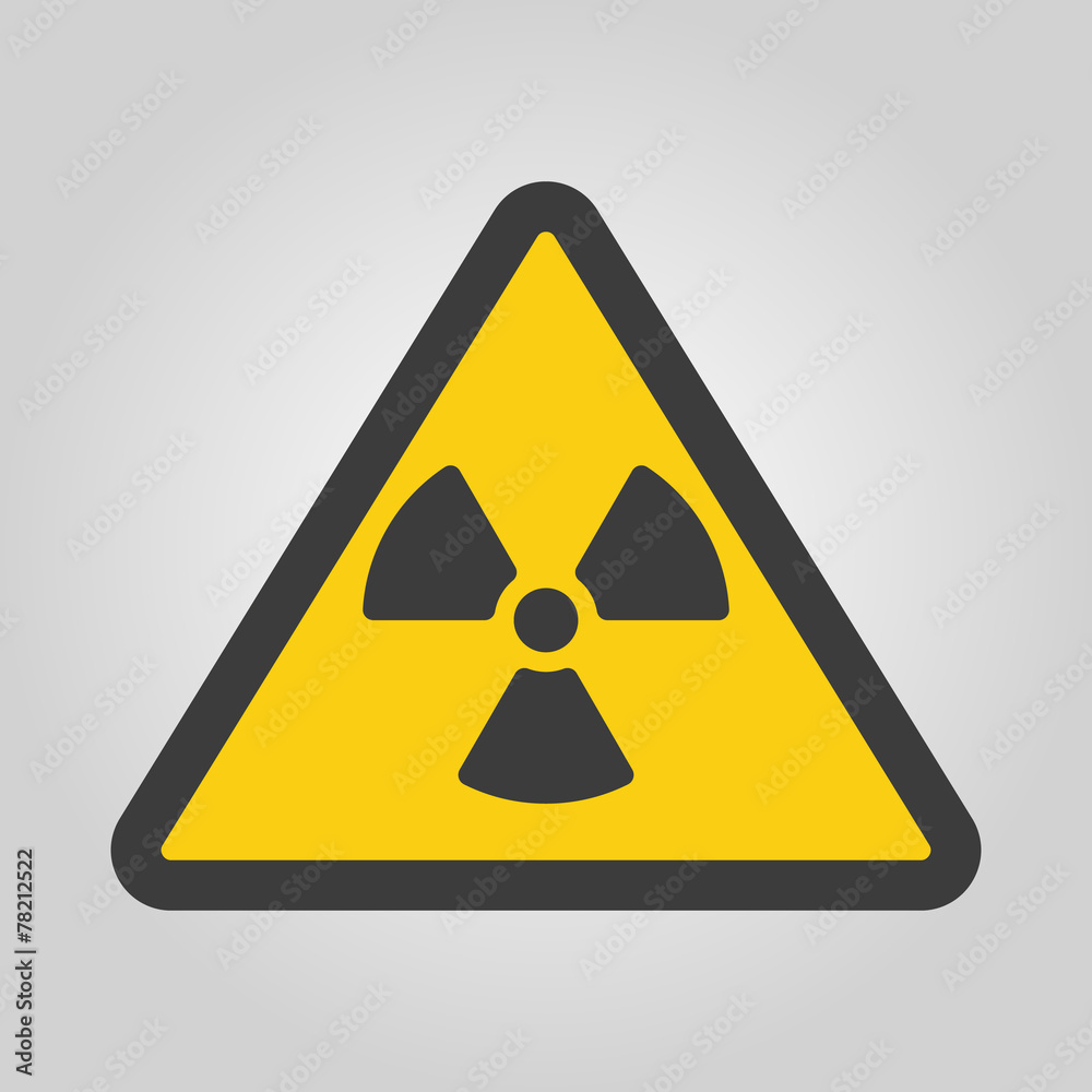 The radiation icon. Radiation symbol. Flat