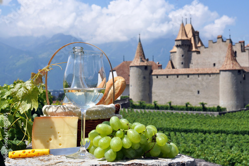 Wine and grapes. Chateau de Aigle, Switzerland