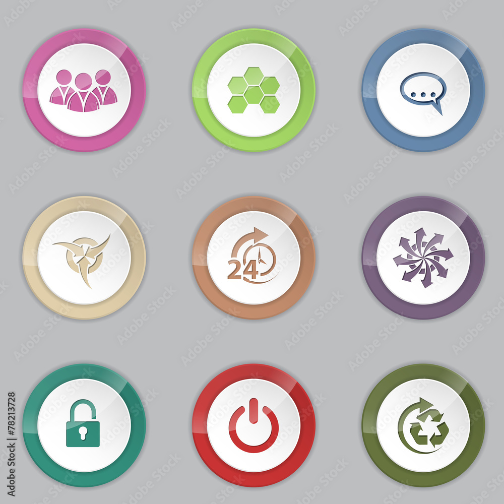 Fototapeta premium Colorful 3d button set