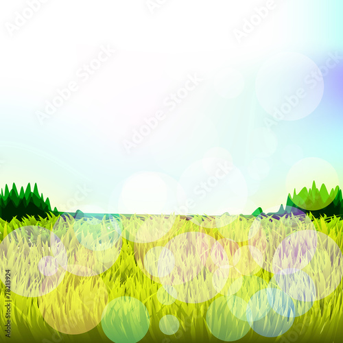 Abstract background with grass and bokeh. Raster. 1 © zozulinskyi
