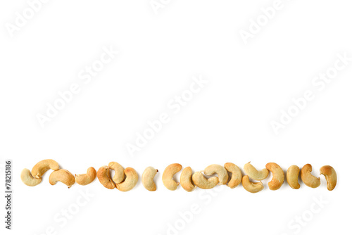 row of cashews nut