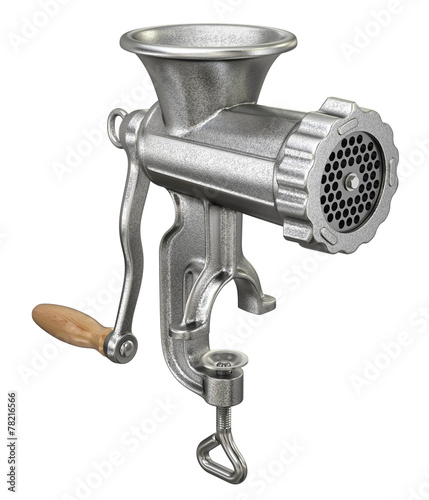 Fotografía Old meat grinder isolated on white background