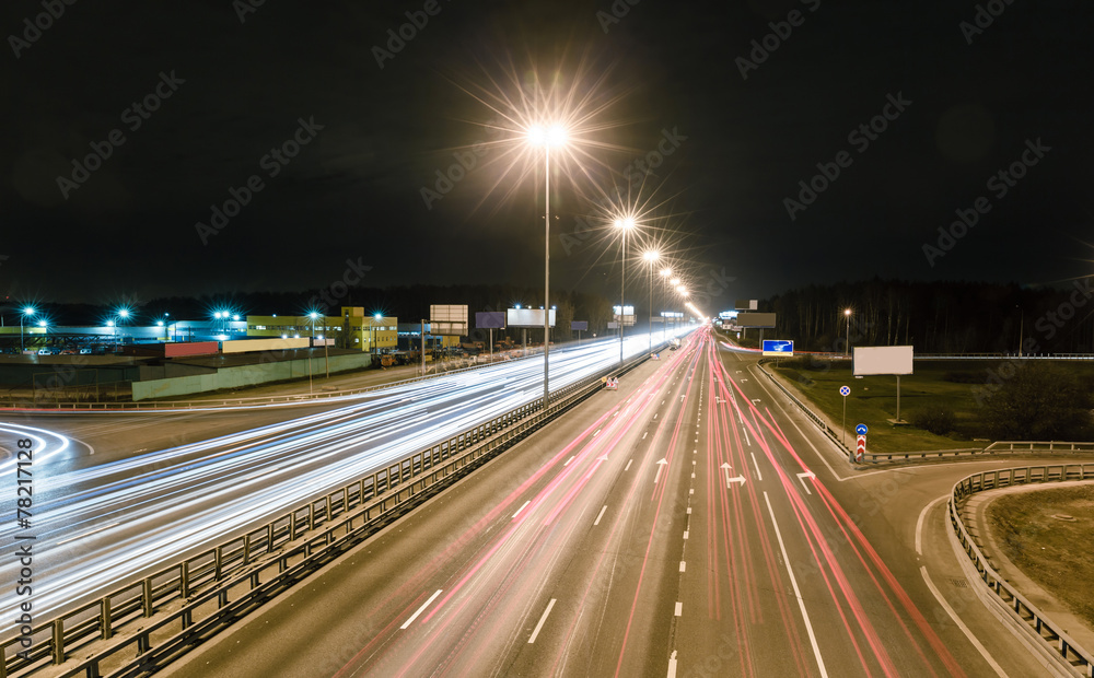 transport metropolis, traffic and blurry lights