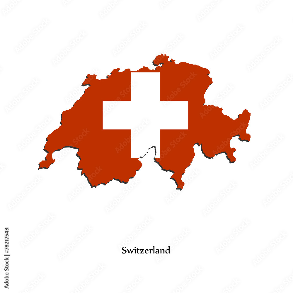 Map of Switzerland  for your design