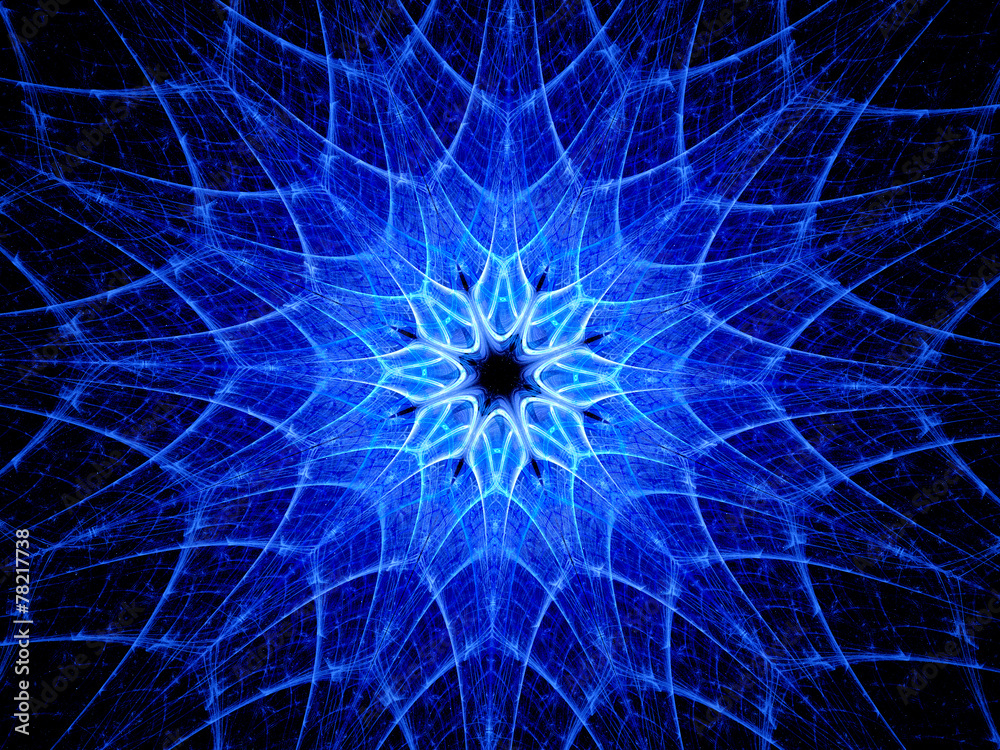 Fototapeta premium Blue glowing kaleidoscope